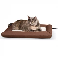 Discount 🧨 K&H Pet Products Deluxe Lectro-Soft Outdoor Heated Bolster Cat & 🦮 Dog Bed ⌛