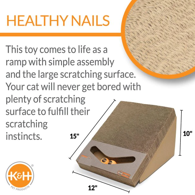 Hot Sale ๐ K&H Pet Products Scratch, Ramp & Track Cat Scratcher Toy with Catnip ๐ - Image 2