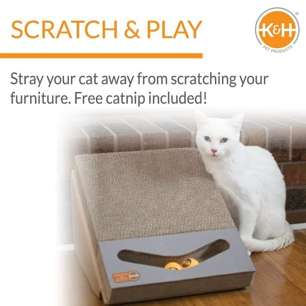Hot Sale ๐ K&H Pet Products Scratch, Ramp & Track Cat Scratcher Toy with Catnip ๐ - Image 4