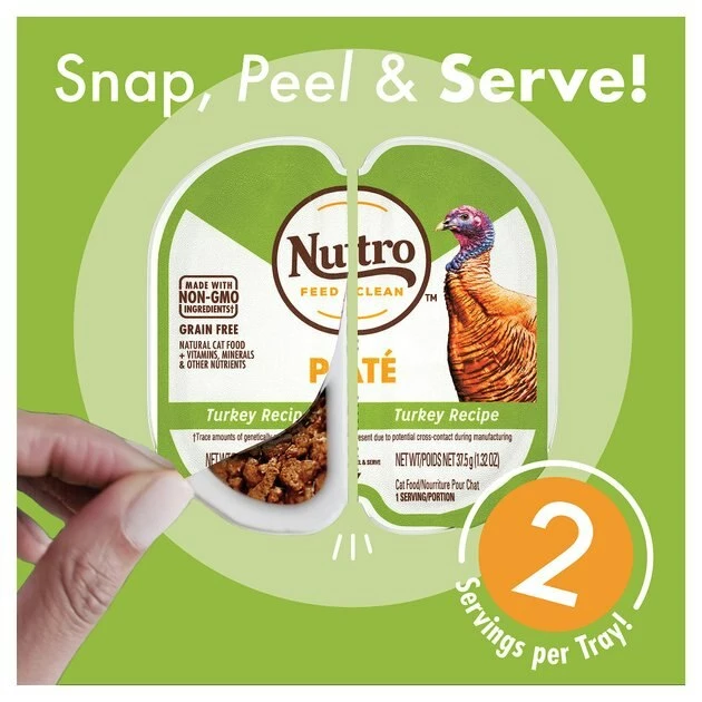 Buy π Nutro Perfect Portions Grain-Free Multi-Pack Real Turkey & Real Chicken PatΓ© Recipe Cat Food Trays π - Image 4
