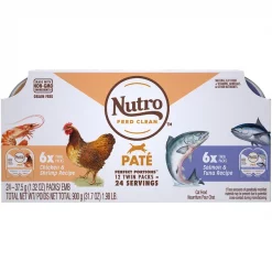 Flash Sale ❤️ Nutro Perfect Portions Grain-Free Paté Multi-Pack Real Salmon & Tuna, Real Chicken & Shrimp Recipe Cat Food Trays 🥰