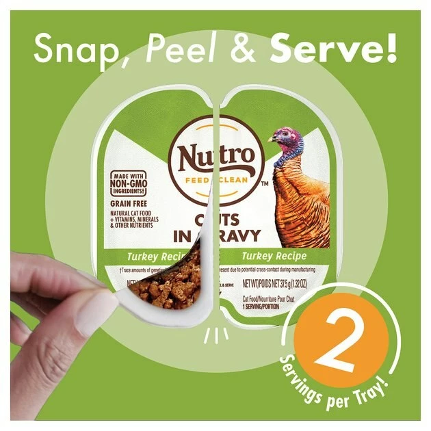 Budget ✔️ Nutro Perfect Portions Grain-Free Cuts in Gravy Turkey Recipe Cat Food Trays ⌛ - Image 4