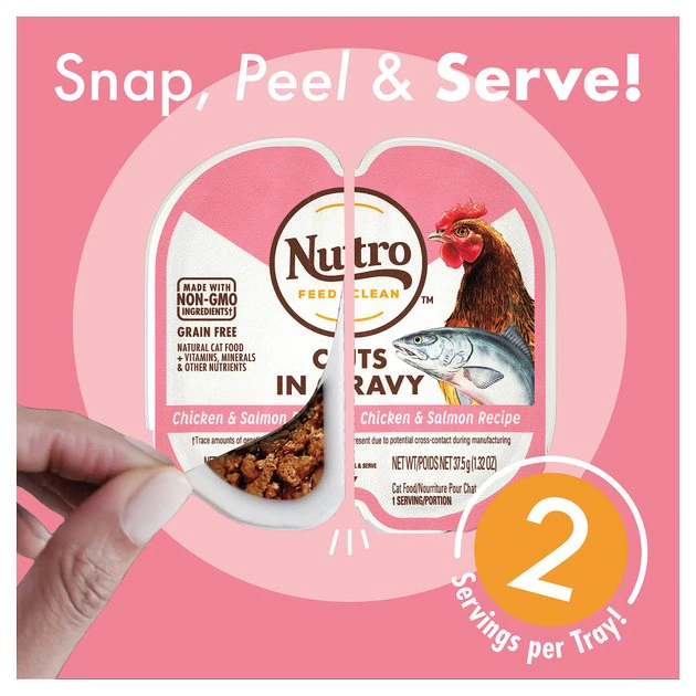 Coupon ๐ฏ Nutro Perfect Portions Grain-Free Cuts in Gravy Chicken & Salmon Recipe Cat Food Trays ๐ - Image 4