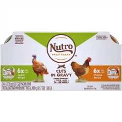 Budget 🎁 Nutro Perfect Portions Grain-Free Multi-Pack Real Turkey & Real Chicken Cuts in Gravy Recipe Cat Food Trays 🔔