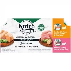 Discount 🧨 Nutro Grain-Free Tender Chicken Stew & Roasted Turkey Stew Cuts in Gravy Variety Pack 🦮 Dog Food Trays 🛒