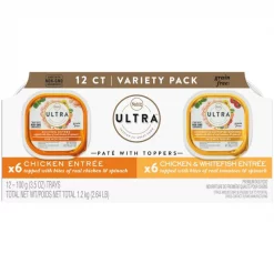 Best Pirce 🌟 Nutro Ultra Variety Pack Adult Grain-Free Chicken, Chicken & Whitefish Entree Pate 🐕 Dog Food Trays with Toppers 🎉