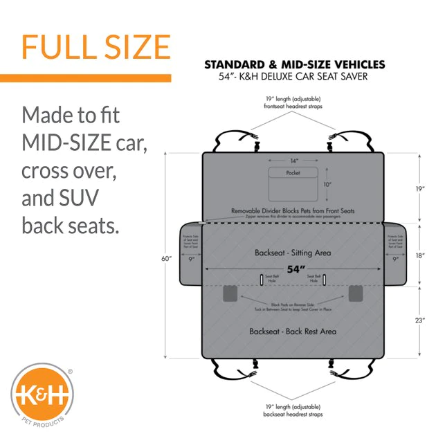 Cheap ๐ฏ K&H Pet Products Deluxe Car Seat Cover, Black, 54-in โ - Image 2