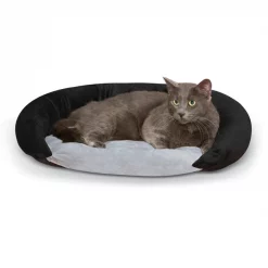 Outlet 🛒 K&H Pet Products Self-Warming Bolster 🐶 Dog Bed, Gray/Black 🧨