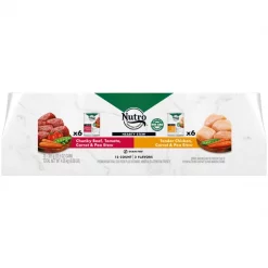 Cheap ๐งจ Nutro Hearty Stew Variety Pack Chunky Beef, Tomato, Carrot & Pea Stew & Tender Chicken, Carrot & Pea Stew Wet ๐ถ Dog Food, 12.5-oz can, case of 12 ๐