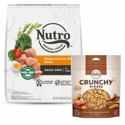 Hot Sale 👏 Nutro Natural Choice Adult Chicken & Brown Rice Recipe Dry Food + Crunchy with Real Peanut Butter 🐶 Dog Treats 🧨