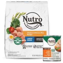 Cheap โค๏ธ Nutro Natural Choice Large Breed Adult Chicken & Brown Rice Recipe Dry Food + Hearty Stew Tender Chicken, Carrot & Pea Stew Grain-Free Canned ๐ฆฎ Dog Food ๐