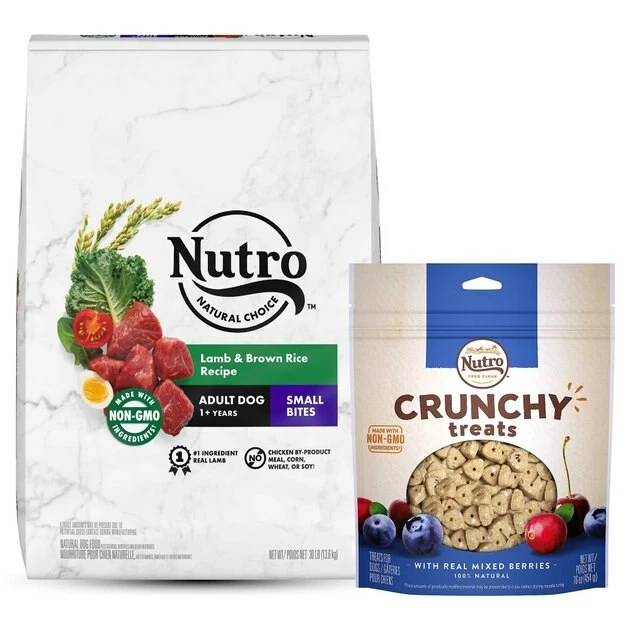 Cheapest ✨ Nutro Natural Choice Small Bites Adult Lamb & Brown Rice Recipe Dry Food + Crunchy with Real Mixed Berries 🦮 Dog Treats ✨