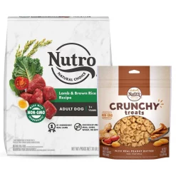 Budget 🎁 Nutro Natural Choice Adult Lamb & Brown Rice Recipe Dry 🐶 Dog Food, 30-lb bag + Nutro Crunchy with Real Peanut Butter 🐶 Dog Treats, 16-oz bag ⌛