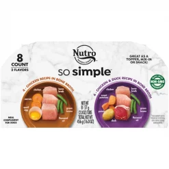 Brand new 😉 Nutro So Simple Meal Complement Chicken & Duck Recipe in Bone Broth Variety Pack Grain-Free Wet 🦮 Dog Food Topper, 2-oz tray, case of 16 👏
