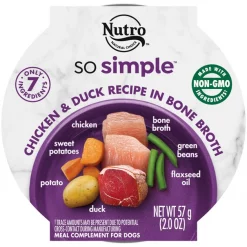 Best reviews of 🥰 Nutro So Simple Meal Complement Chicken & Duck Recipe in Bone Broth Grain-Free Wet 🐕 Dog Food Topper, 2-oz tray, case of 10 ✔️