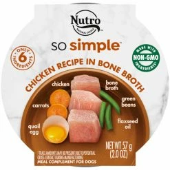 Deals 🎉 Nutro So Simple Meal Complement Chicken Recipe in Bone Broth Grain-Free Wet 🐕 Dog Food Topper, 2-oz tray, case of 10 🤩