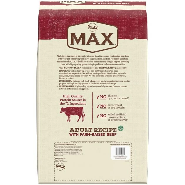 Cheap 🎁 Nutro Max Adult Farm-Raised Beef Recipe Natural Dry 🦮 Dog Food, 25-lb bag ✔️ - Image 2