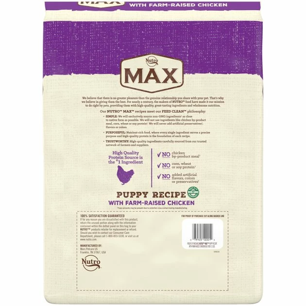 Deals 🌟 Nutro Max Puppy Farm-Raised Chicken Recipe Natural Dry 🐕 Dog Food, 12-lb bag 🎁 - Image 2