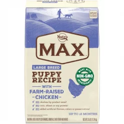 Best Sale 👏 Nutro Max Large Breed Puppy Farm-Raised Chicken Recipe Natural Dry 🐕 Dog Food, 25-lb bag 😍