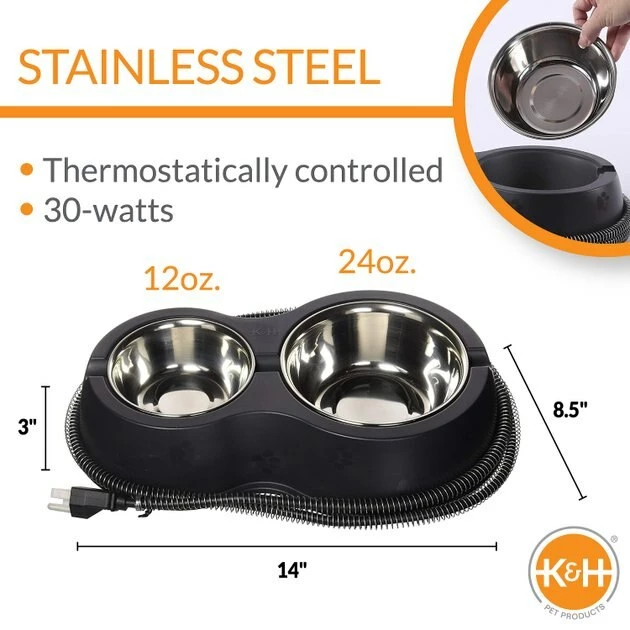 Best reviews of โ๏ธ K&H Pet Products Thermo-Kitty Cafe Stainless Steel Cat Bowls โ๏ธ - Image 2