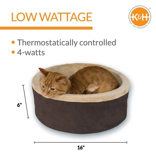 Cheap ๐ K&H Pet Products Thermo-Kitty Cat Bed, Mocha ๐ - Image 3