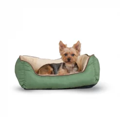 Promo 😀 K&H Pet Products Self-Warming Two Tone Lounge Sleeper Bolster Cat & 🐶 Dog Bed 😉