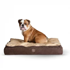New 🌟 K&H Pet Products Feather-Top Orthopedic Pillow 🐶 Dog Bed, Chocolate 😉