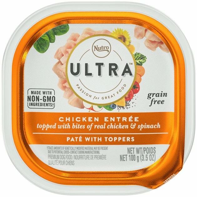 Discount โ Nutro Ultra Grain-Free Chicken Entree Pate with Toppers Adult Wet ๐ถ Dog Food Trays ๐งจ