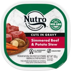 Outlet โค๏ธ Nutro Grain-Free Simmered Beef & Potato Stew Cuts in Gravy ๐ Dog Food Trays ๐