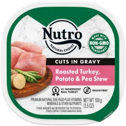 Discount 🥰 Nutro Grain-Free Roasted Turkey, Potato & Pea Stew Cuts in Gravy Adult 🐶 Dog Food Trays 😍