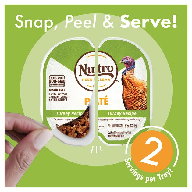 Outlet 🔥 Nutro Perfect Portions Grain-Free Turkey Paté Recipe Cat Food Trays 💯 - Image 4